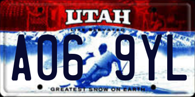 UT license plate A069YL