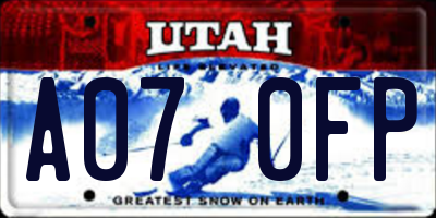 UT license plate A070FP