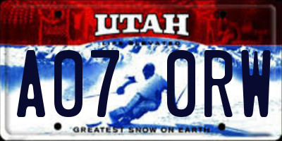 UT license plate A070RW