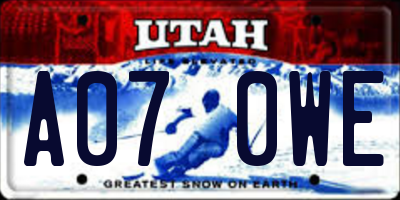 UT license plate A070WE