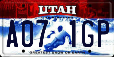 UT license plate A071GP