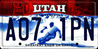 UT license plate A071PN