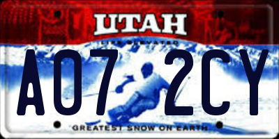 UT license plate A072CY