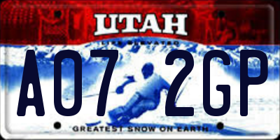 UT license plate A072GP