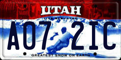 UT license plate A072IC