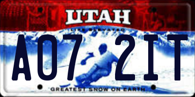 UT license plate A072IT