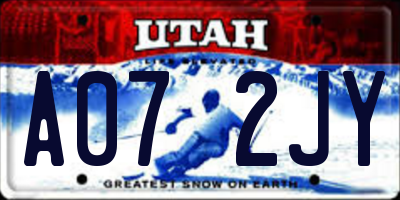 UT license plate A072JY