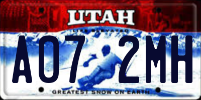 UT license plate A072MH
