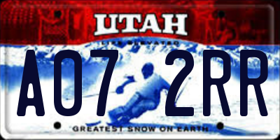 UT license plate A072RR