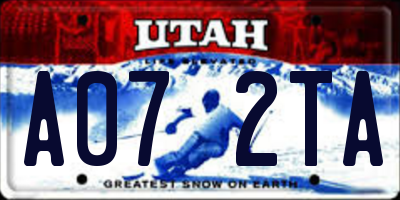 UT license plate A072TA