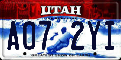 UT license plate A072YI
