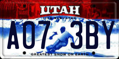 UT license plate A073BY