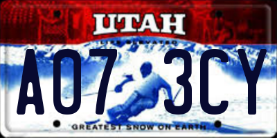 UT license plate A073CY