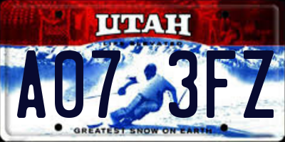 UT license plate A073FZ
