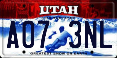UT license plate A073NL