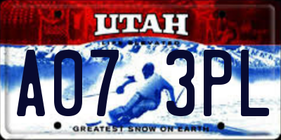 UT license plate A073PL