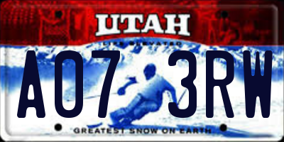 UT license plate A073RW