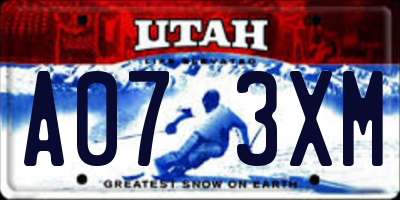 UT license plate A073XM