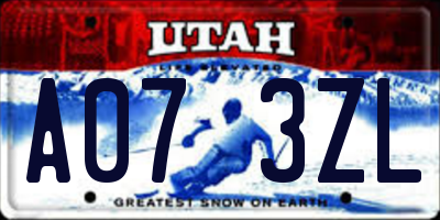 UT license plate A073ZL