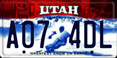 UT license plate A074DL