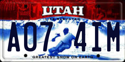 UT license plate A074IM