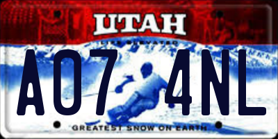 UT license plate A074NL