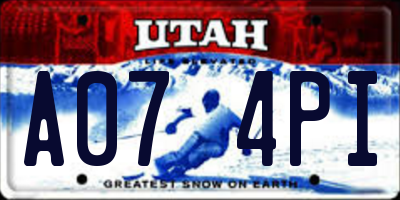 UT license plate A074PI