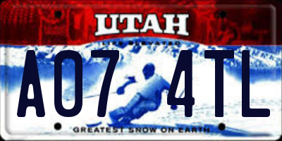 UT license plate A074TL