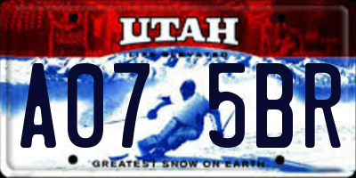UT license plate A075BR