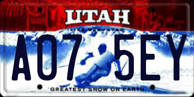 UT license plate A075EY