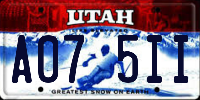 UT license plate A075II