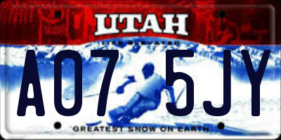 UT license plate A075JY