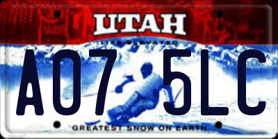 UT license plate A075LC
