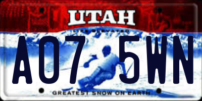 UT license plate A075WN