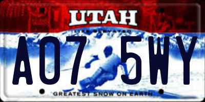 UT license plate A075WY