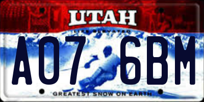 UT license plate A076BM