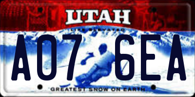 UT license plate A076EA