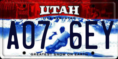 UT license plate A076EY
