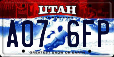 UT license plate A076FP