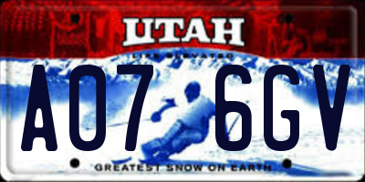 UT license plate A076GV