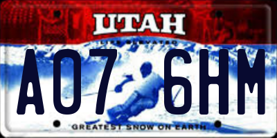 UT license plate A076HM