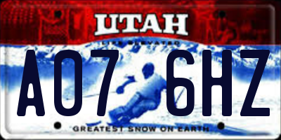 UT license plate A076HZ