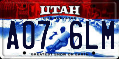 UT license plate A076LM