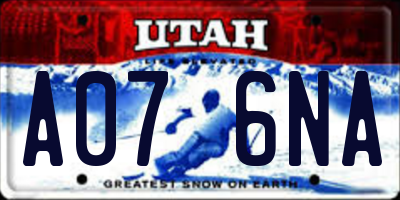 UT license plate A076NA