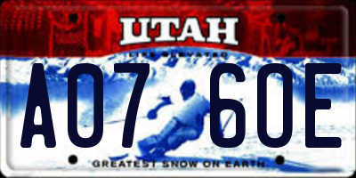 UT license plate A076OE