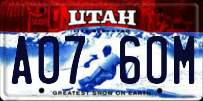 UT license plate A076OM