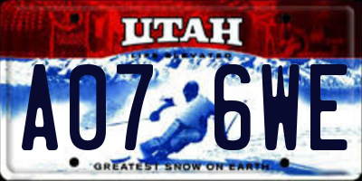 UT license plate A076WE