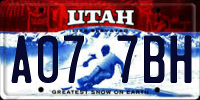 UT license plate A077BH