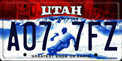 UT license plate A077FZ