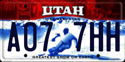 UT license plate A077HH